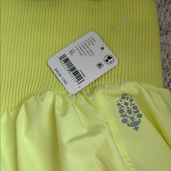 Free People Movement Carpe Diem sour citrus Womens bright athletic shorts NWT - Picture 4 of 6